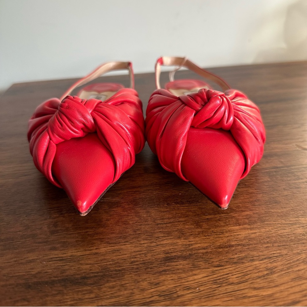 Jimmy Choo Annabell Flat Nap Chilli Leather Flat Shoes size 6 - Picture 8 of 10